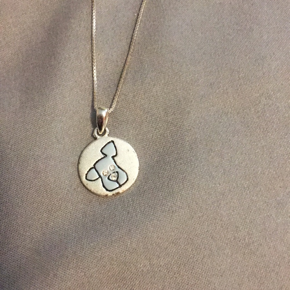 Sterling silver dog necklace